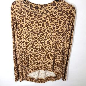 Wonderly Women's‎ Size XS Animal Print Shirt Top Long Sleeve High Low